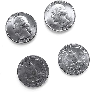 2-Pack Double-Sided Quarters, 1 Double-Sided Heads Coin and 1 Double-Sided Tails Coin, Cool Novelty Quarter for Magic Tricks or Pranks