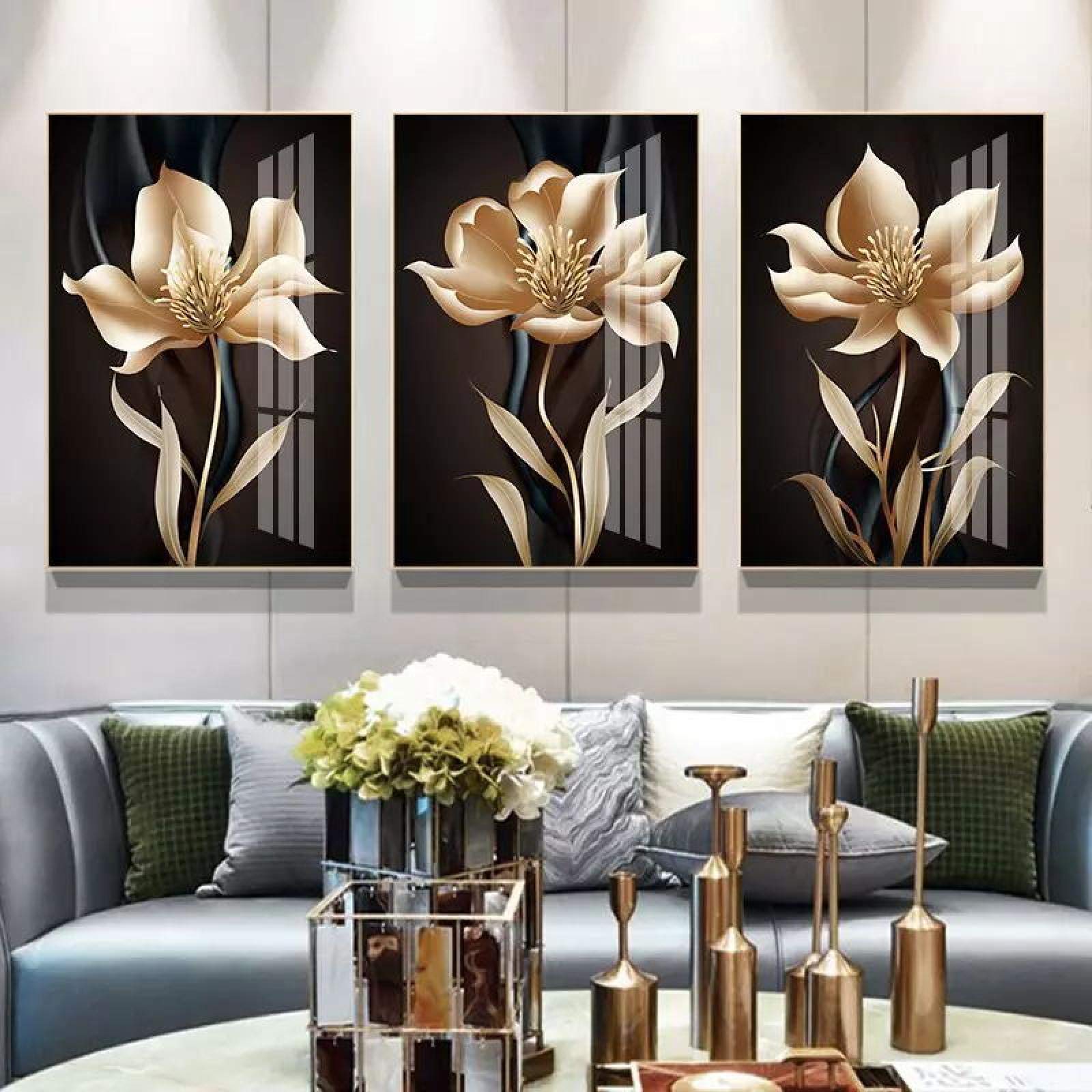 PYROJEWEL Luxury Flowers Wall Art Pictures for Living Room