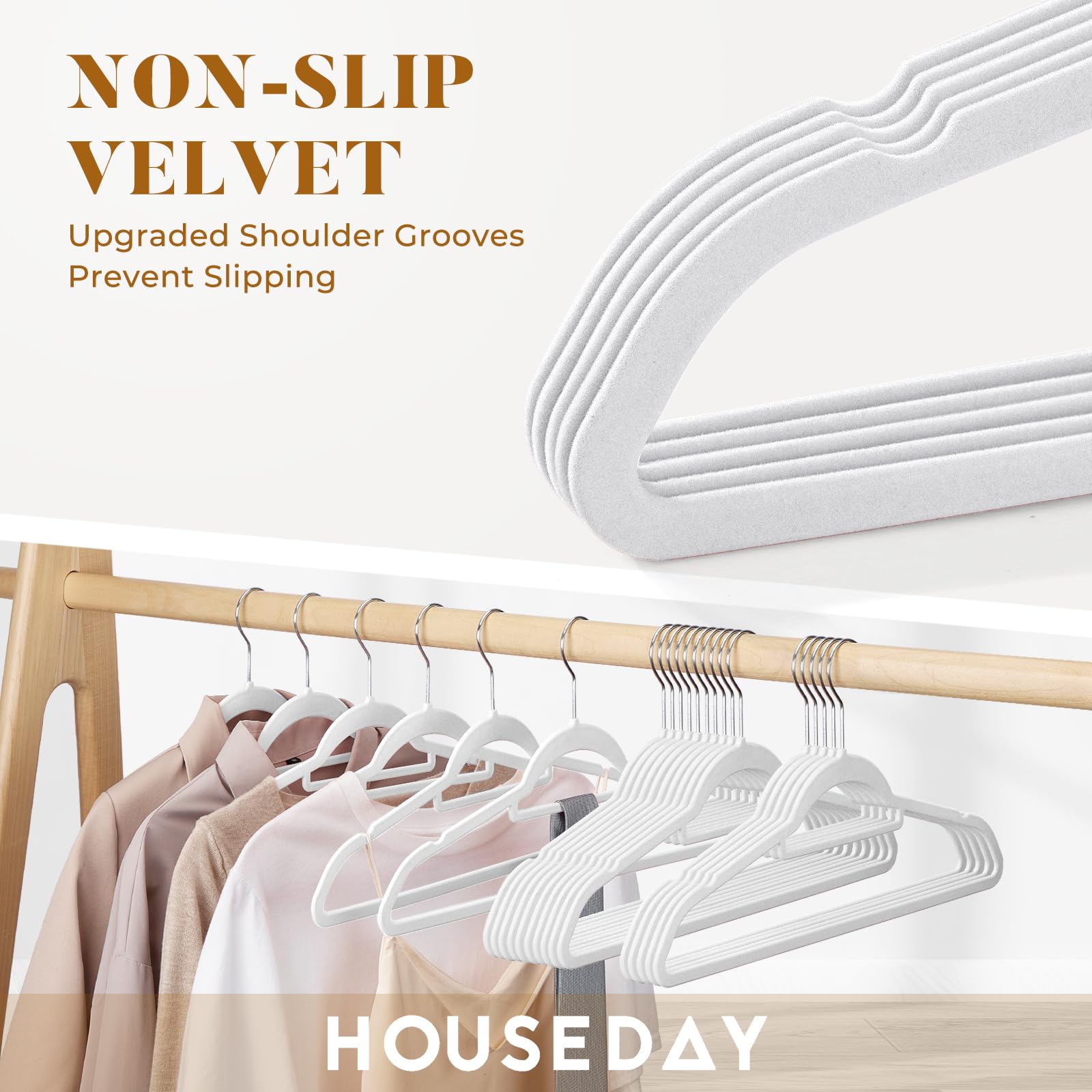 Lot De 30 Cintres En Velours Ivoire De 15,54 X 8,56 Pouces Pour Chemises/robes | Leroy Merlin