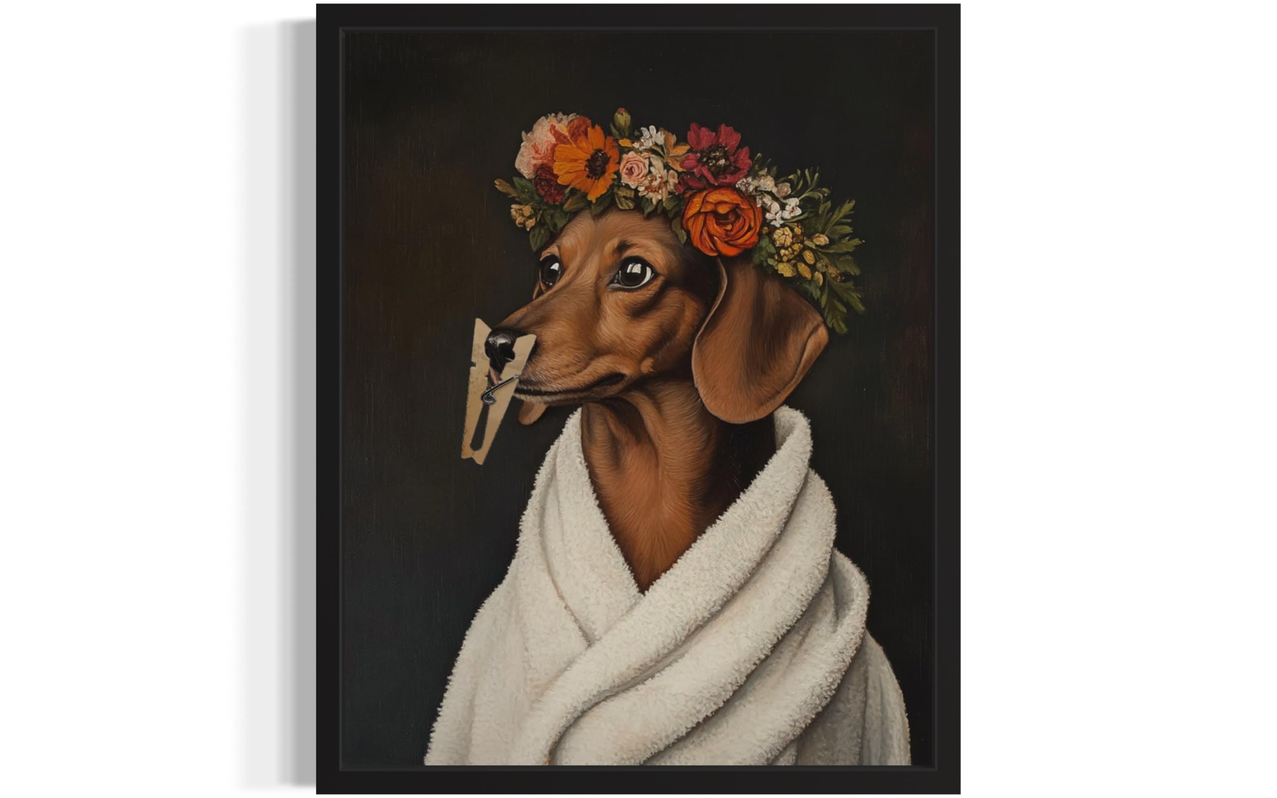 Dachshund Funny Bathroom Posters Black Humor Smell Pinch Nose Dog Poster Print Wall Art Animal Disgusting Smell Toilet Painting For Bathroom, Restroom, Room Decor Painting Gallery 16 (Dachshund, 8 x 10 inches, Unframed)