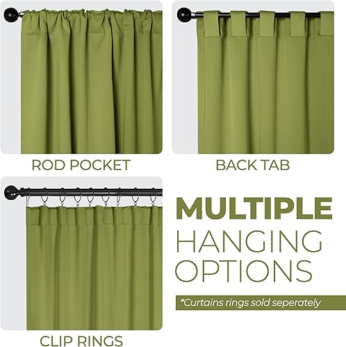 Miniatura 3 de BLUENILEMILLS Paneles de cortinas opacas para oscurecer la habitación con bolsillo para barrapestañas traseras, cortinas perfectas para ventanas de