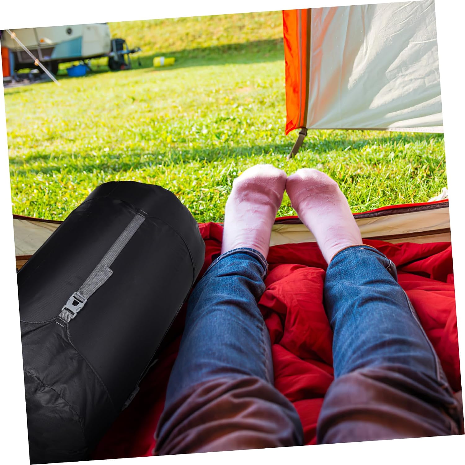 Drawstring Sleeping Bag Sleeping Bag Sack for Travel Compression Sack for Camping Soft Polyester Material Extra-Large Storage Space Versatile for Hiking