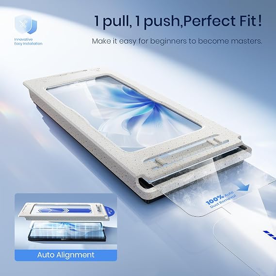 WSKEN 4 Pack Front Screen Protector for Samsung Galaxy Z Fold 7 - [Auto Dust Remove] [Zero Bubble] [NO.1 Top 9H+ Tempered Glass] 8K HD 12X Shatterproof Case Friendly,Easy Installation