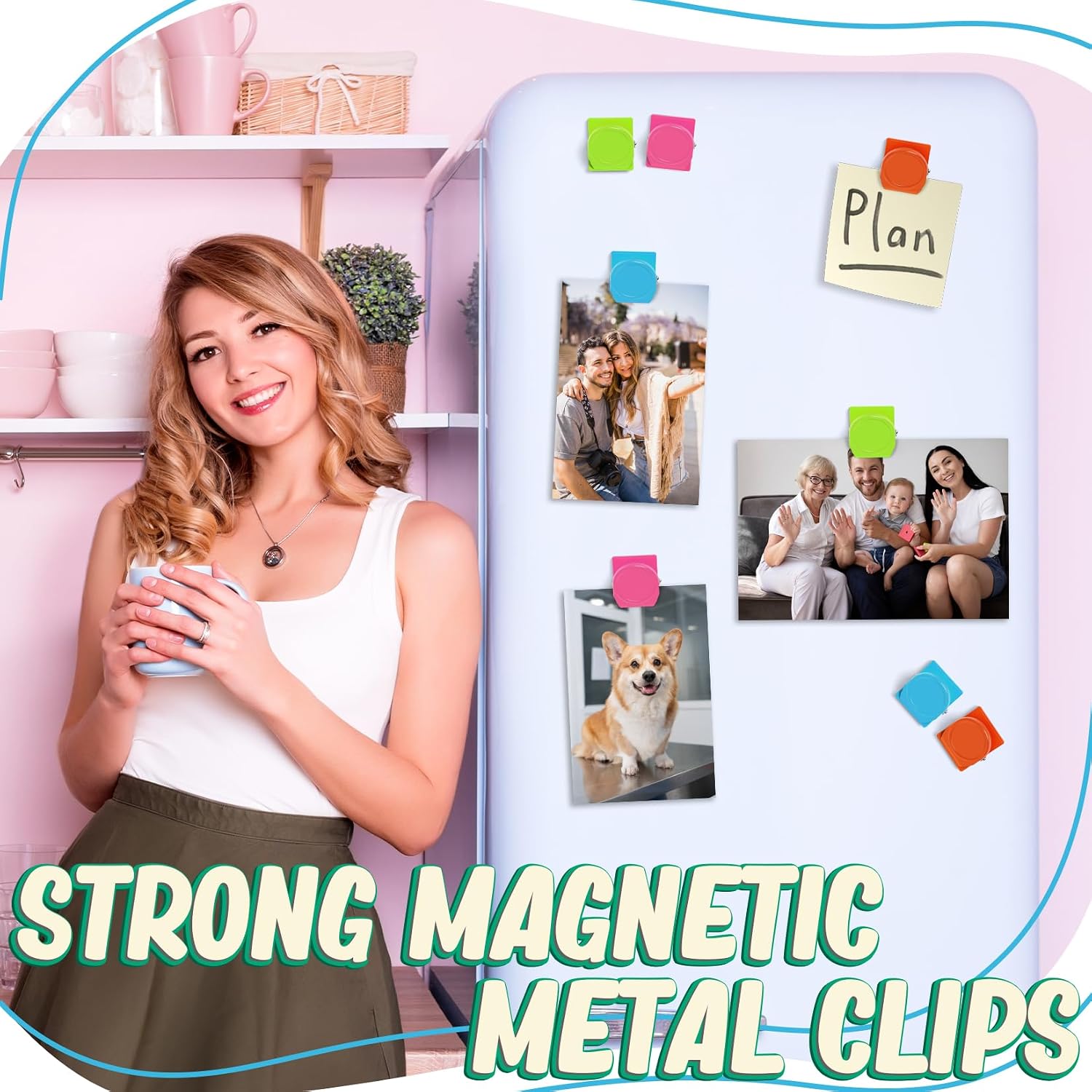 VNDUEEY 20 Pack Refrigerator Magnets & 24 Pcs Magnetic Clips image 4