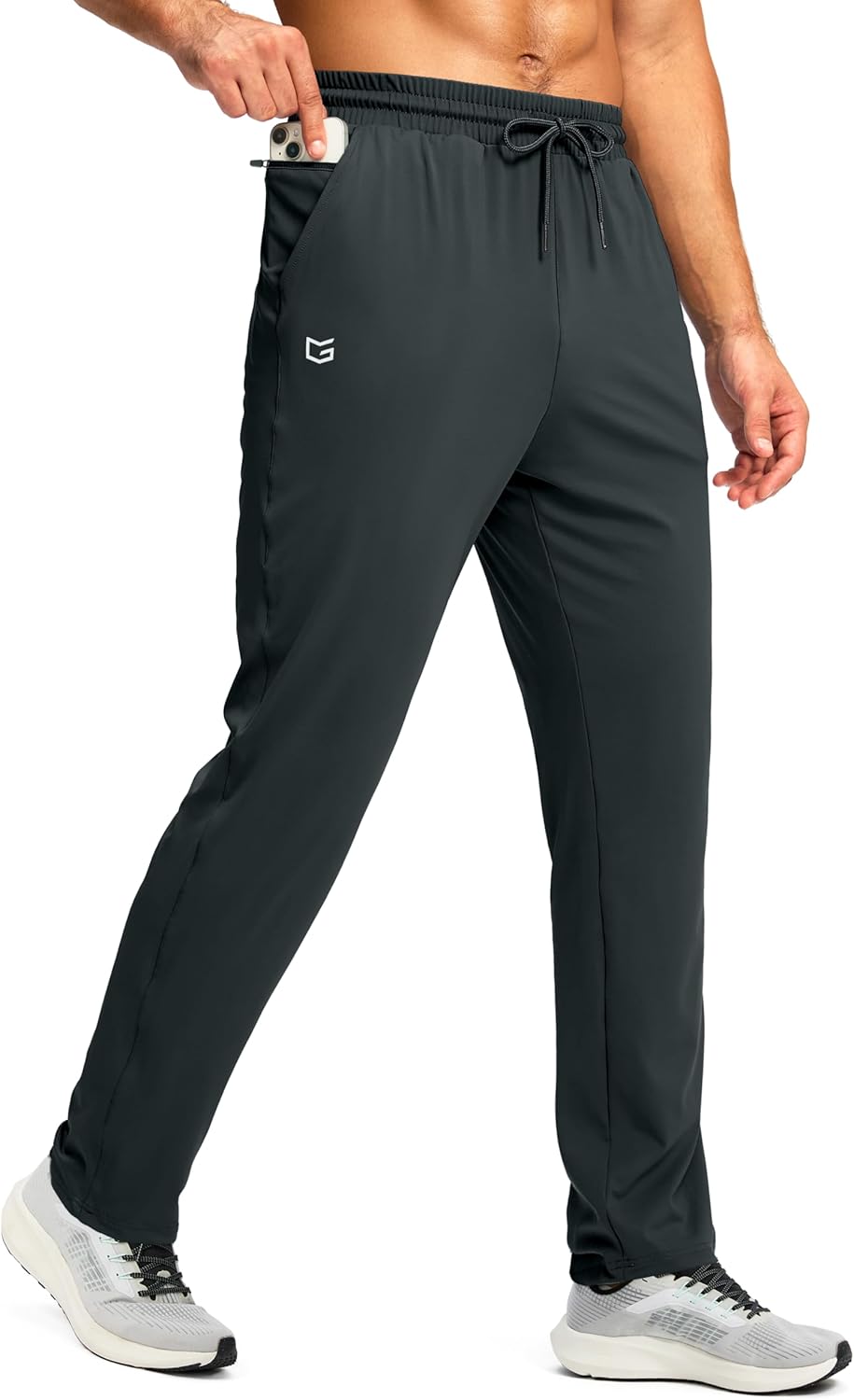 G Gradual Men's Sweatpants with Zipper Pocket Workout Athletic Track Pants Stretch Tapered Joggers for Gym Running Jogging