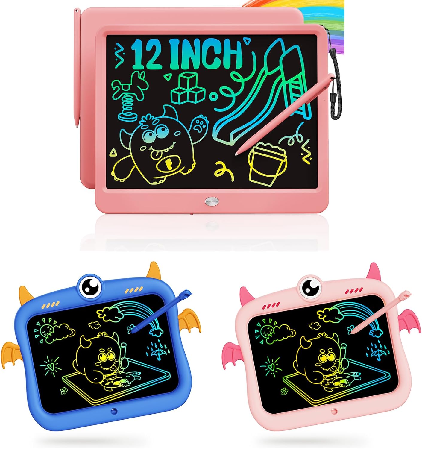 TEKFUN 12INCH + 8.5INCH*2 LCD Writing Tablet for Kids Boys Girls Toys