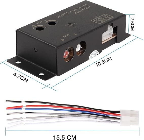 XMSJSIY Car Audio High to Low Converter Adapter Line Input to RCA Stereo Output Coverter for Car Subwoofer Amplifier Stereo -1 Pcs