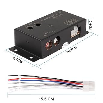 XMSJSIY Car Audio High to Low Converter Line Input to RCA Stereo Output