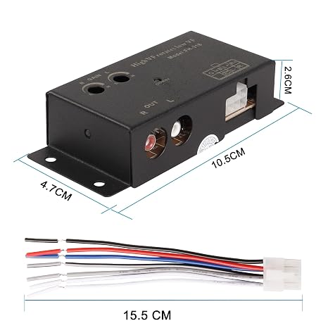 XMSJSIY Car Audio High to Low Converter Line Input to RCA Stereo Output