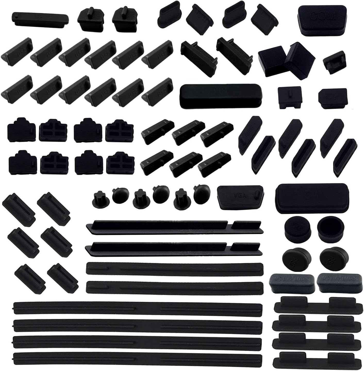 LAMPVPATH 80 PCS Computer Laptop and Motherboard Anti-dust Plugs, 25 Types of Port Anti-dust Covers Stoppers for Computer Laptop and Motherboard - DO NOT Fit MacBook