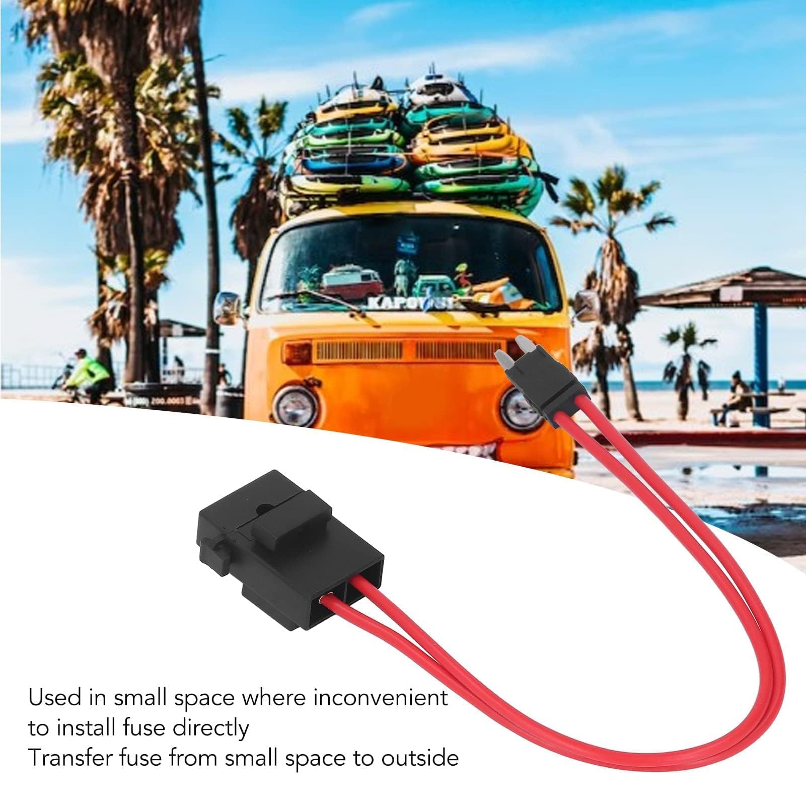 5 Sztuk złąCze Uchwytu Bezpiecznika Samochodowego PC Heavy Duty PrzedłużEnie Drutu Mini Mini złąCze Uchwytu Bezpiecznika do Pojazdu ATM 20A 16AWG z 5 Bezpiecznikami DłUgość Linii 230mm (ACK S 10,9 mm)
