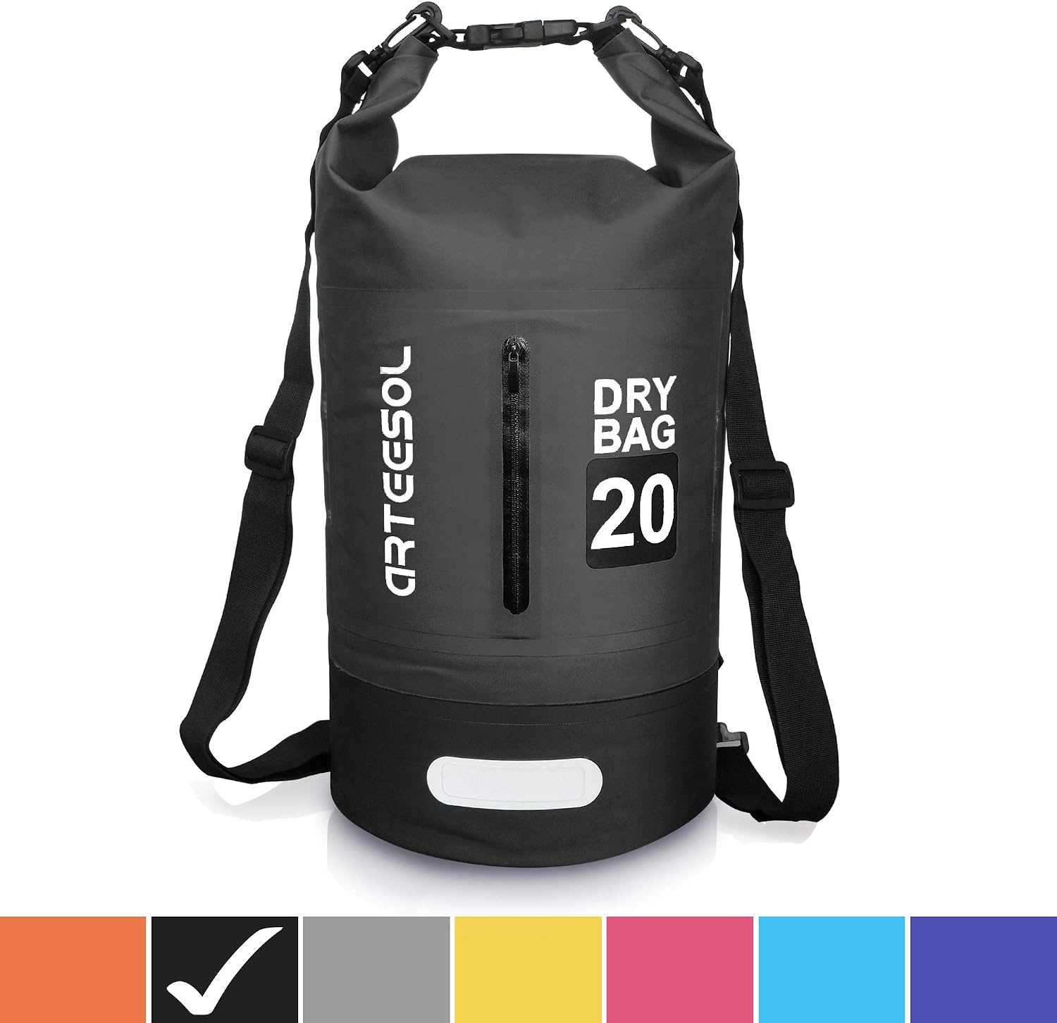 arteesol Waterproof Dry Bag 5L/10L /20L/30L with Phone Case Double Shoulder Strap Lightweight Backpack for Kayaking Rafting Boating Swimming Camping Hiking Beach Fishing