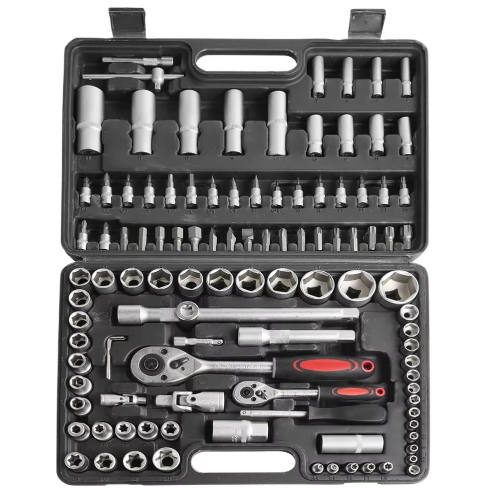 Set attrezzi da officina Set Chiavi A Bussola A Cricchetto 108 Pezzi Set Strumenti Riparazione Kit Combinato Chiavi Dinamometriche A Cricchetto Punte Per Cacciavite Utensile Manuale