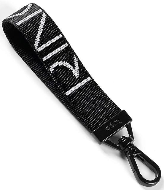 Ringke Key Ring Short Keychain Hand Wrist Lanyard Wristlet Compatible with Phone/Earbuds Case, Camera, ID Card Holder - Lettering Black
