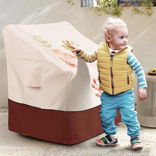 Miniatura 53 de COSFLY Fundas impermeables para muebles de patio, fundas para sillas de exterior resistentes, se adaptan a hasta 35 pulgadas de ancho x 38 pulgadas