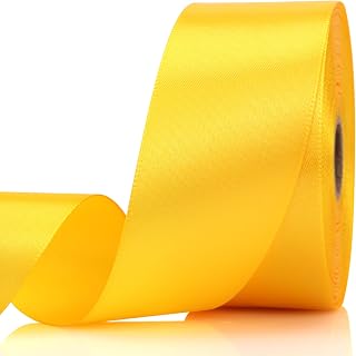 Yellow Ribbon-1-1/2 Inch 30 Yards Yellow Solid Satin Ribbon for Gift Wrapping,Craft Floral Bouquets,Wedding Party,Timeless Flower,Decoration Floral Hair,Balloons