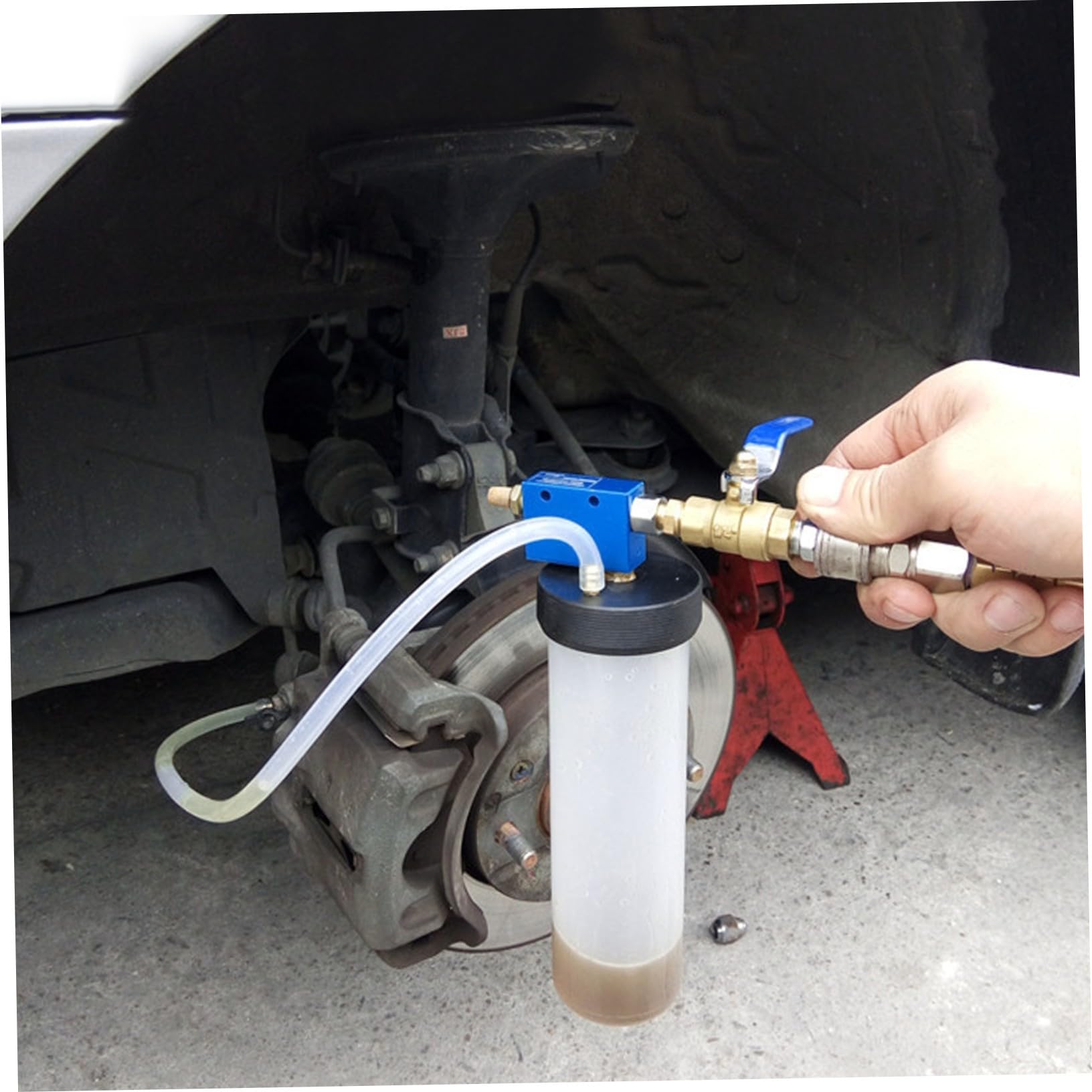 Manguera Ácidos Frenos y Boquilla Cónica Plástico Coche de Álcalis Kit para Purgador Líquido Resistente Profesional para Uso Personal
