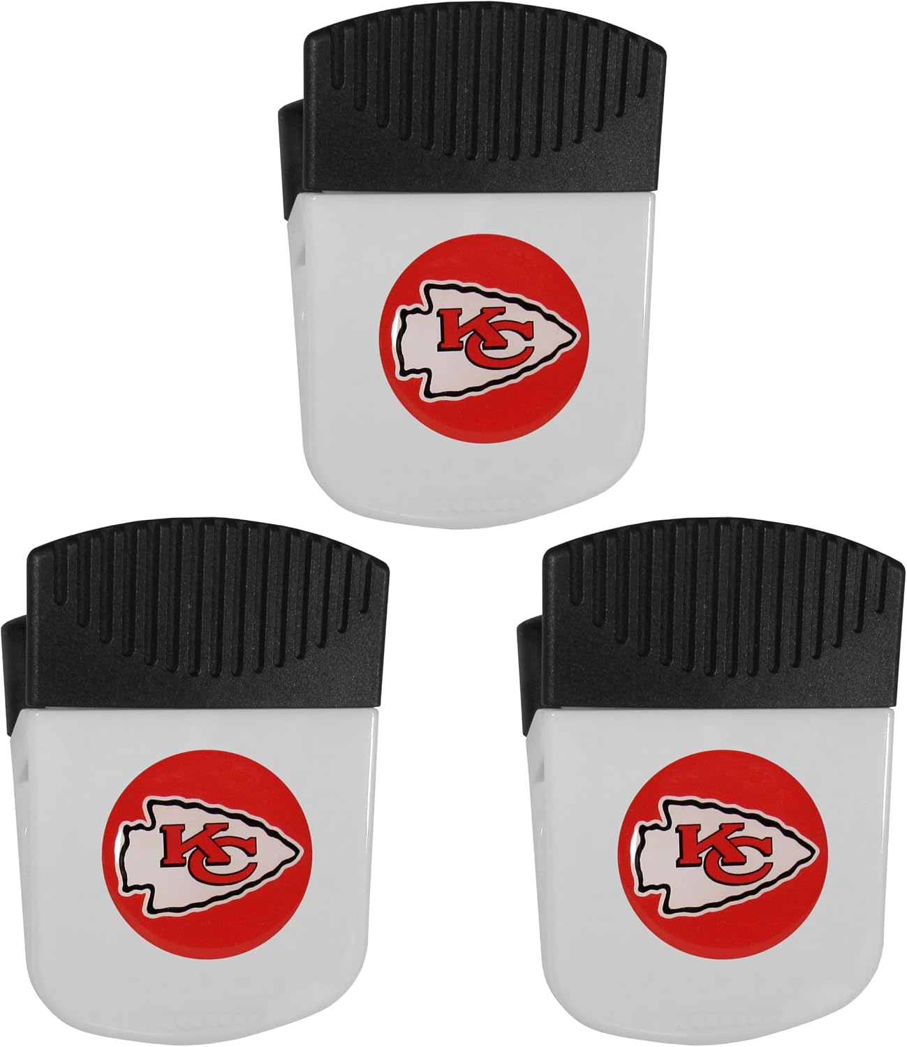 Siskyou Sports NFL Kansas City Chiefs Chip Clip Magnet with Bottle Opener, 3pk One Size, White