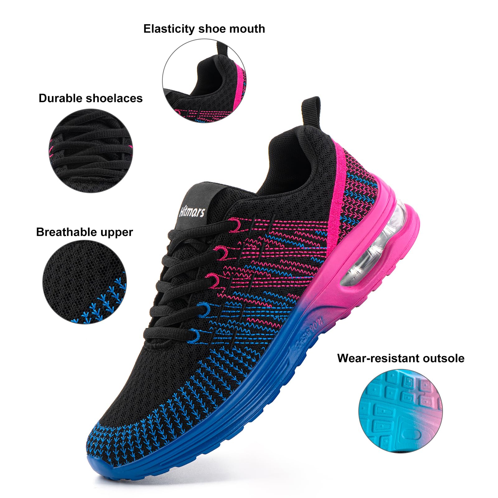 Hitmars Scarpe da Running Corsa Donna Respirabile Leggero Scarpe da Ginnastica Sportive Basse Interior Casual all'Aperto Fitness Running Sneakers 36-42 EU