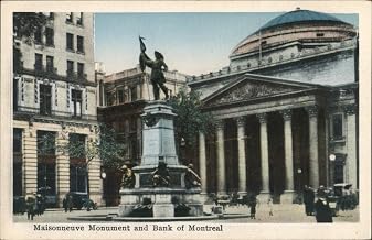 Maisonneuve Monument & Bank of Montreal, Montreal Montreal, Quebec QC Canada Original Postcard