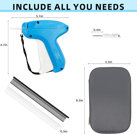 Fine Stitch Gun Mini Stitch Gun Kit for Clothes, Quick Clothing Fixer with 6 Fine Needles, 1000 Fasteners and Case, Speedy Clothing Fixer Stitch Gun for Clothes Quick Stitch Gun for Clothes
