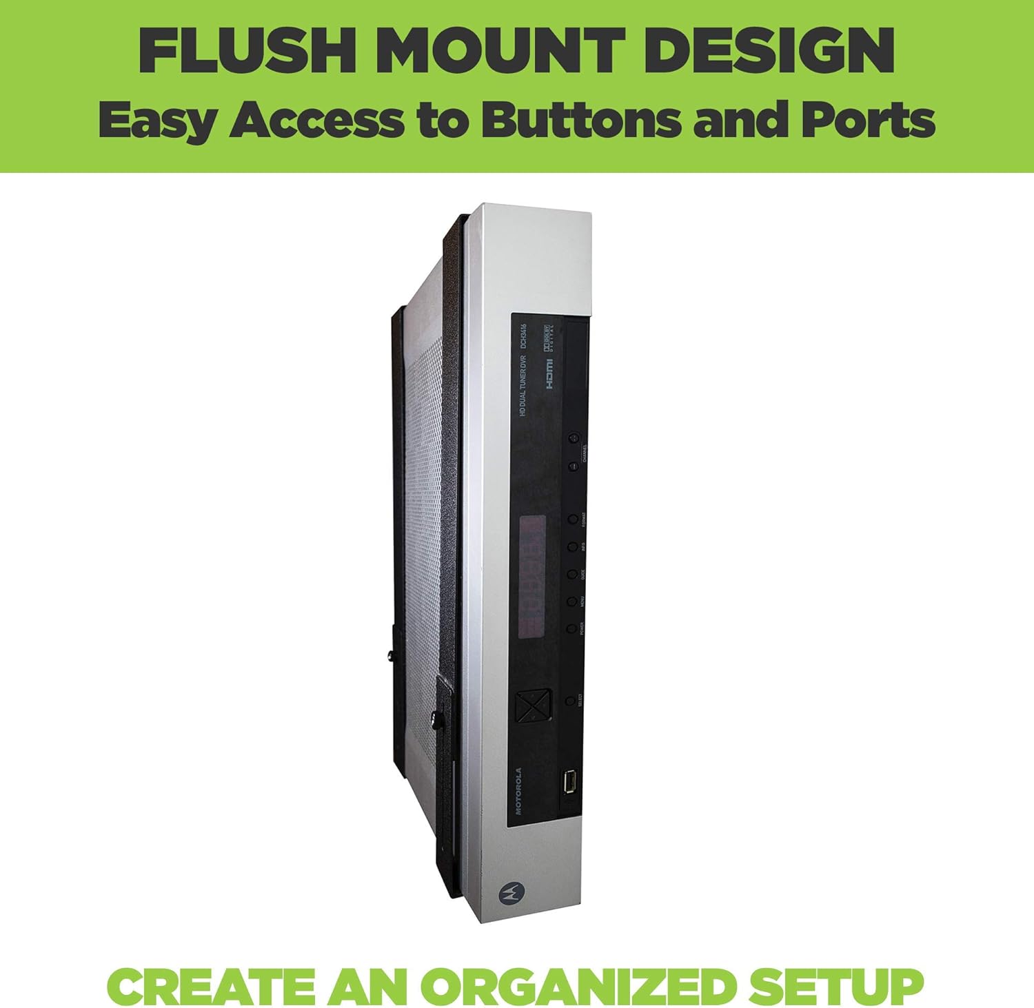 HIDEit Mounts Uni-LS Mount - Patented in 2015, Made in USA - Steel Adjustable Large and Slim Wall Mount. Hide Your Cable TV Box, Satellite Receivers, DVRs, Security NVRs and Other A/V Equipment