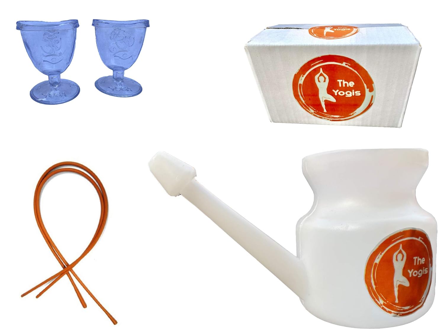 The Yogis Plastic Jal Neti Pot for Nasal Wash Size 500 ML With Rubber Sutra Neti, Eye Wash