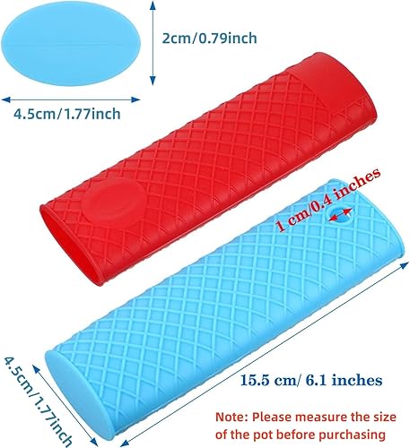 Miniatura 3 de 5 piezas de silicona para mango caliente, funda de goma resistente al calor, agarraderas de cocina para sartenes de hierro fundido, sartenes de