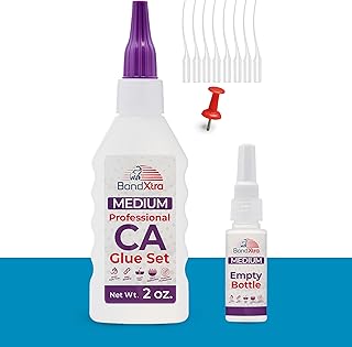 2 oz Medium CA Glue for Woodworking, Premium Super Glue Kit for Wood Turning with Extra Bottles, Anti Clog Caps, Microtips, Medium Viscosity Cyanoacrylate for Plastic, DIY, Craft, Hobby, etc