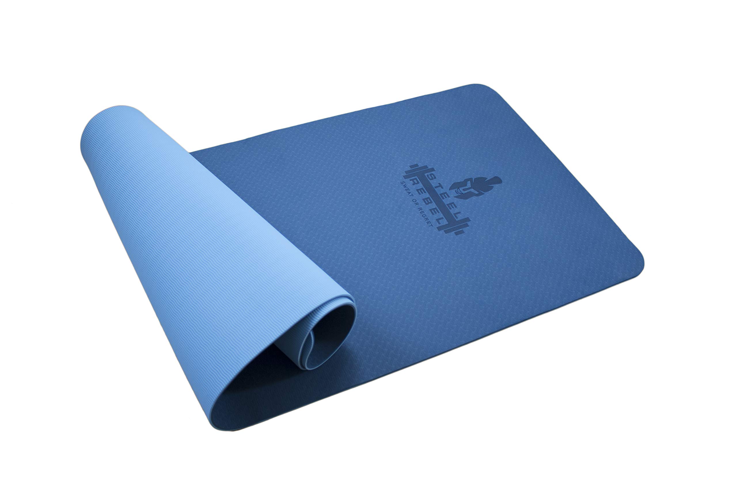 Tapis de yoga en TPE antidérapant antidérapant antidérapant - Respectueux de l'environnement - Adapté pour la peau - Fitness, Pilates & Home Training - 183 x 61 x 0,6 cm