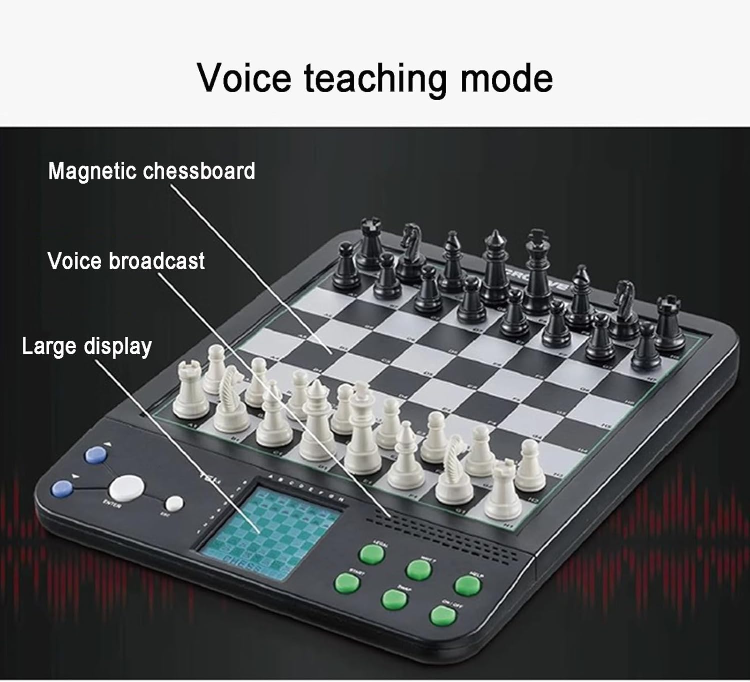 Échiquier Électronique, Jeu D'échecs Intelligent Avec Interaction Homme-machine, Pièces Magnétiques, Écran LCD - Affichage De La Position Des Pièces, Réglages Horizontaux À Plusieurs Niveaux, Anglais