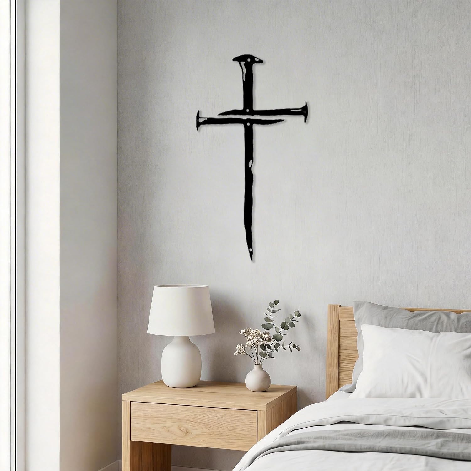 Gonice Metal Cross Wall Decor, Religious Wall Cross for Home Decor, Christian Metal Wall Art for Church, Living Room and Bedroom
