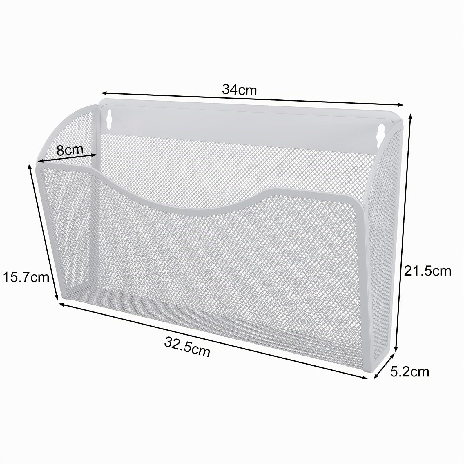 EasyPAG Metall Querformat A4 Zeitschriftenhalter Wand Zeitschriften Wandhalter Aktenablage Dokumentenhalter Hängend Magazin Organizer,Weiß