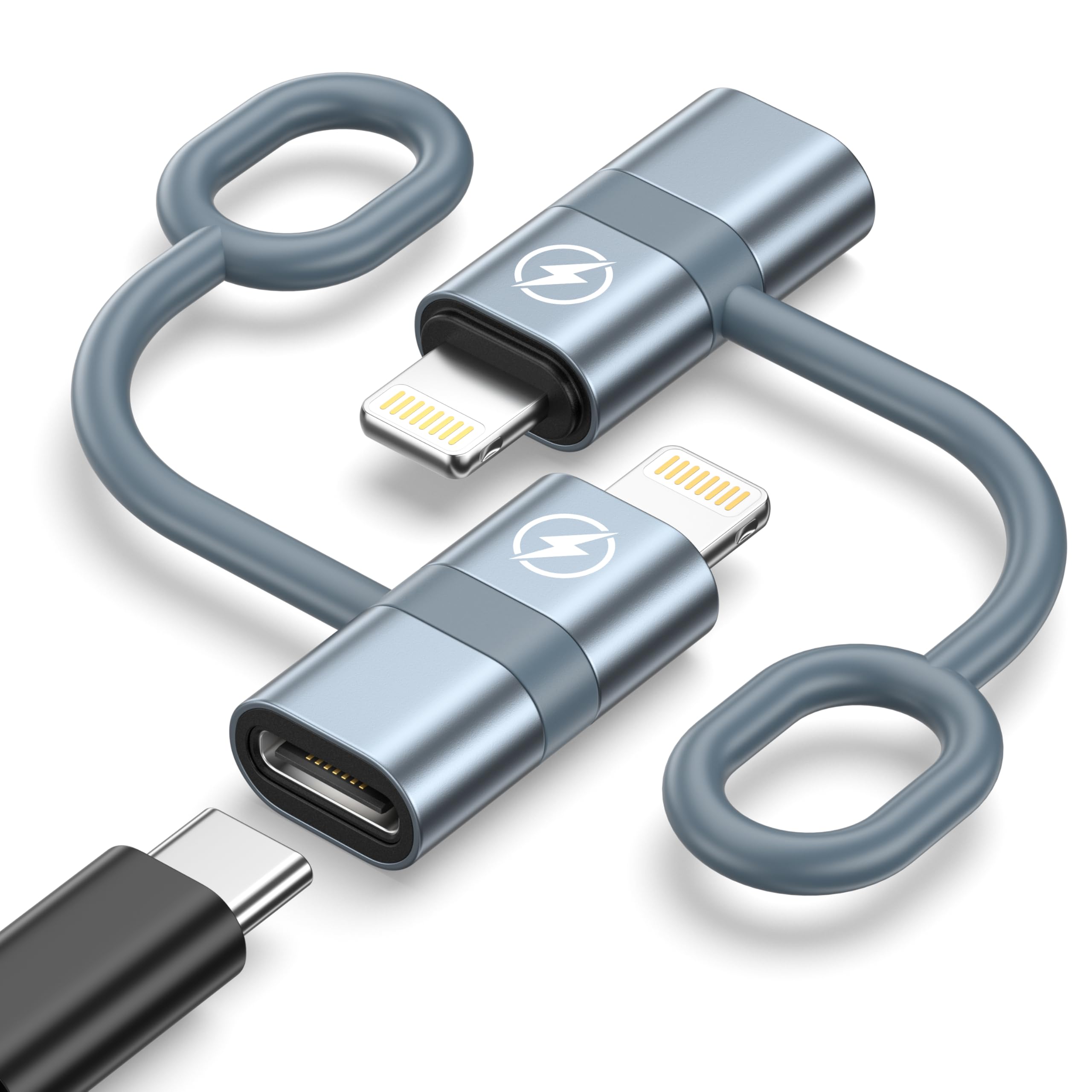 Bimker USB C auf Lightning Adapter(2 Stück), Adapter USB C auf Lightning für iPhone 14 13 12 11 Pro Max, iPad Pro/Air 5/Mini 6, iPod, PD Schnelles Laden Usbc Lightning Adapter, Nicht für Audio/OTG