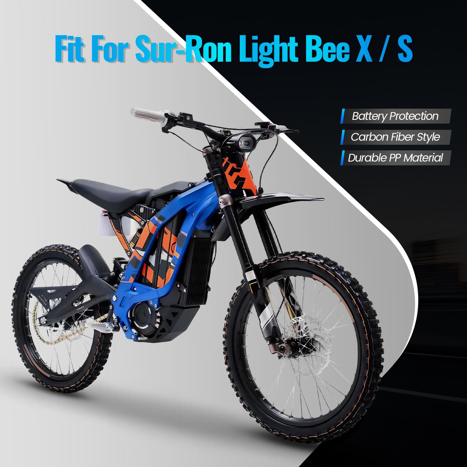 Sur Ron pokrowiec ochronny na komorę baterii, wzór włókna węglowego do SurRon Light Bee X/S Elektro-Dirt Bike