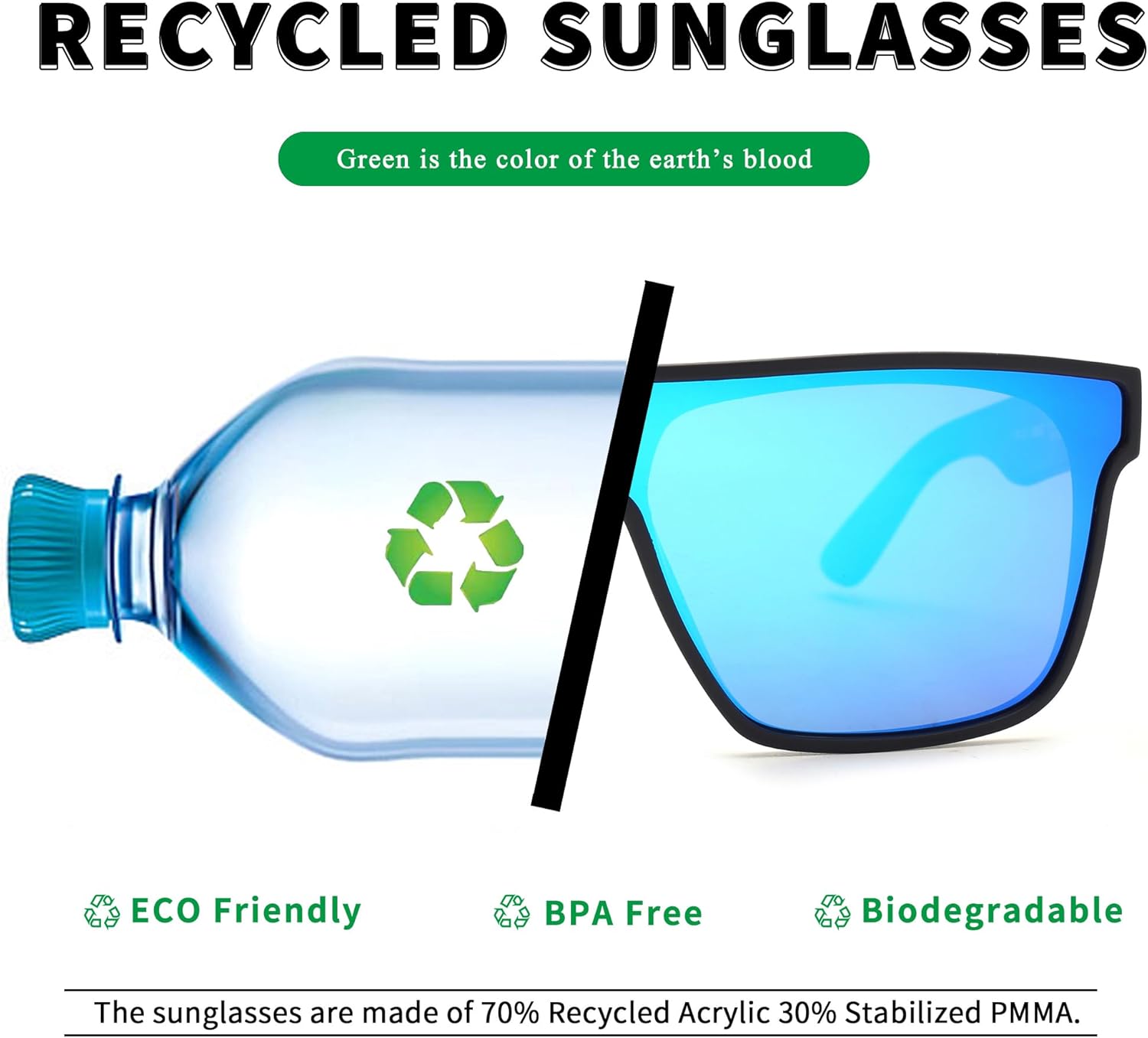 GLINDAR Oversized Square Polarized Sunglasses for Men Women, One Piece Shield Shades UV400 Protection - Image 6