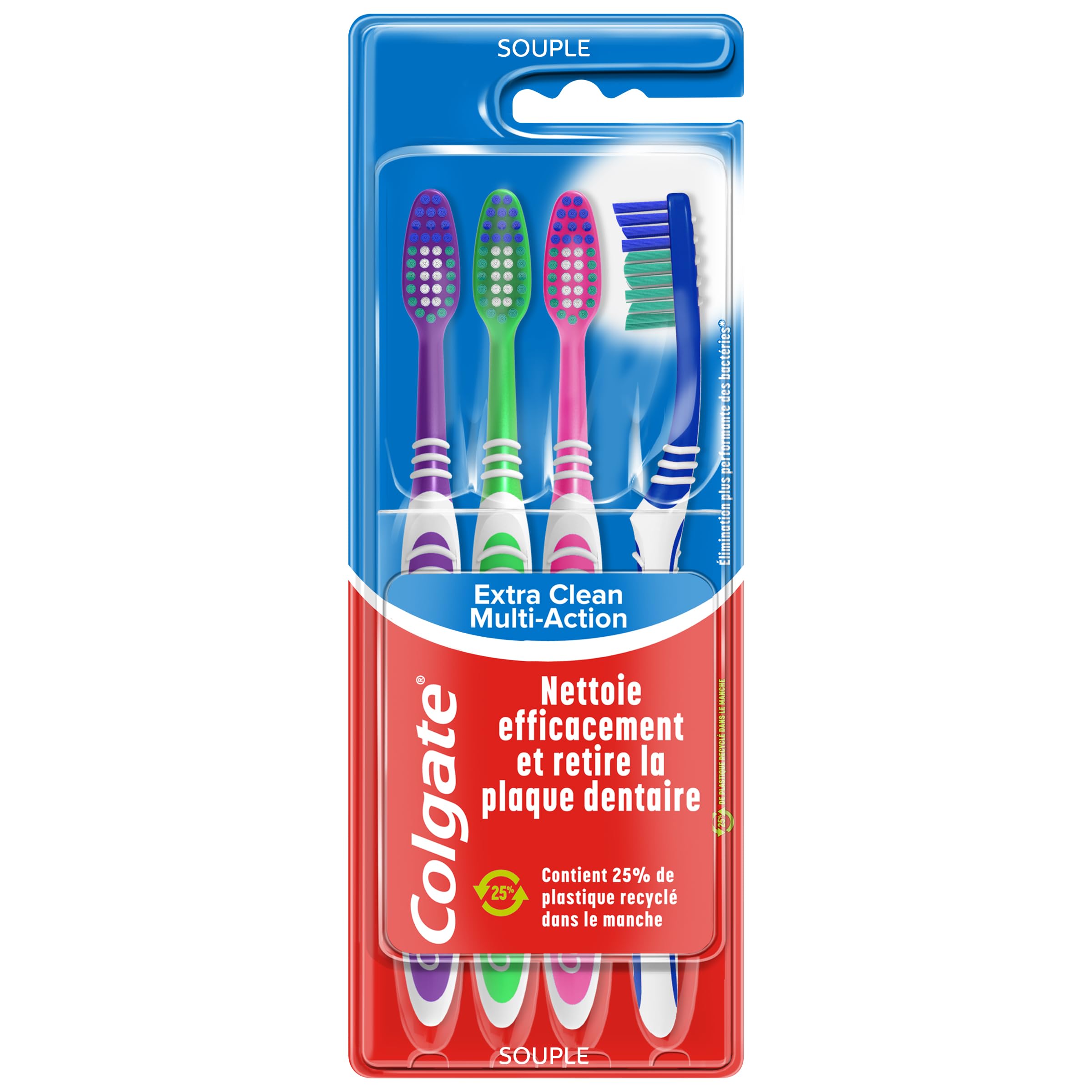 COLGATE Bardzo czysta szczoteczka do zębów Multi Action - miękka - zestaw 4 szczoteczek