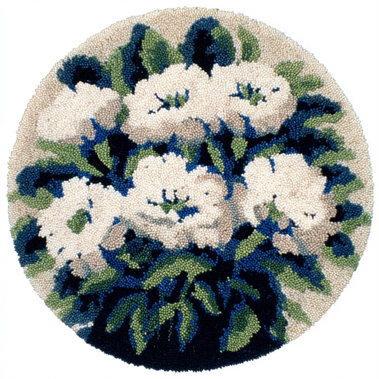 Kitquiver Tapestry Kits for Adults White Flowers 100x100cm