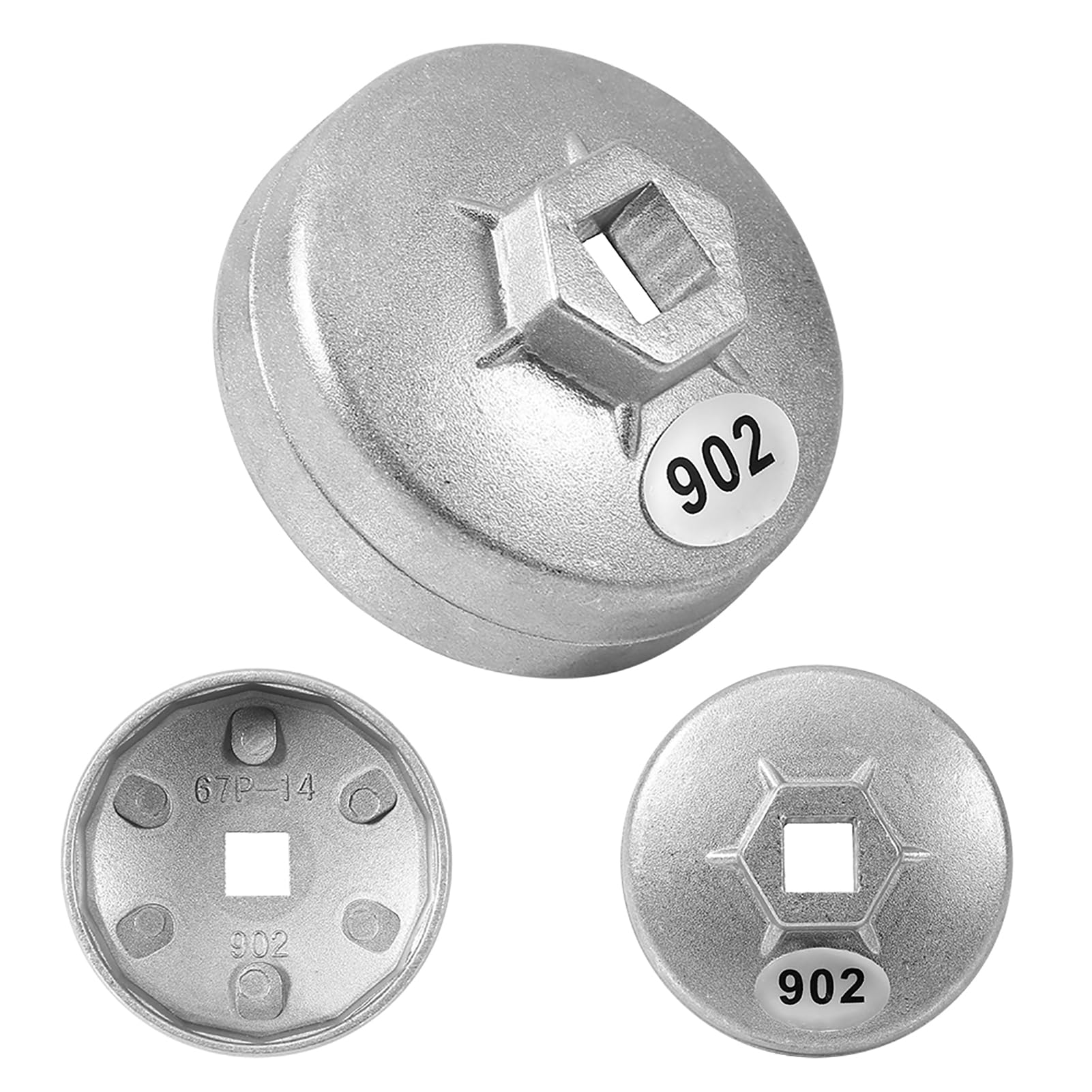 1 Chiave Per Filtro Olio, 74 Mm, 14 Scanalature, Strumento Di Rimozione Della Presa Per Chiave Per Filtro Olio In Alluminio Colore Argento 903 80628259 - 2