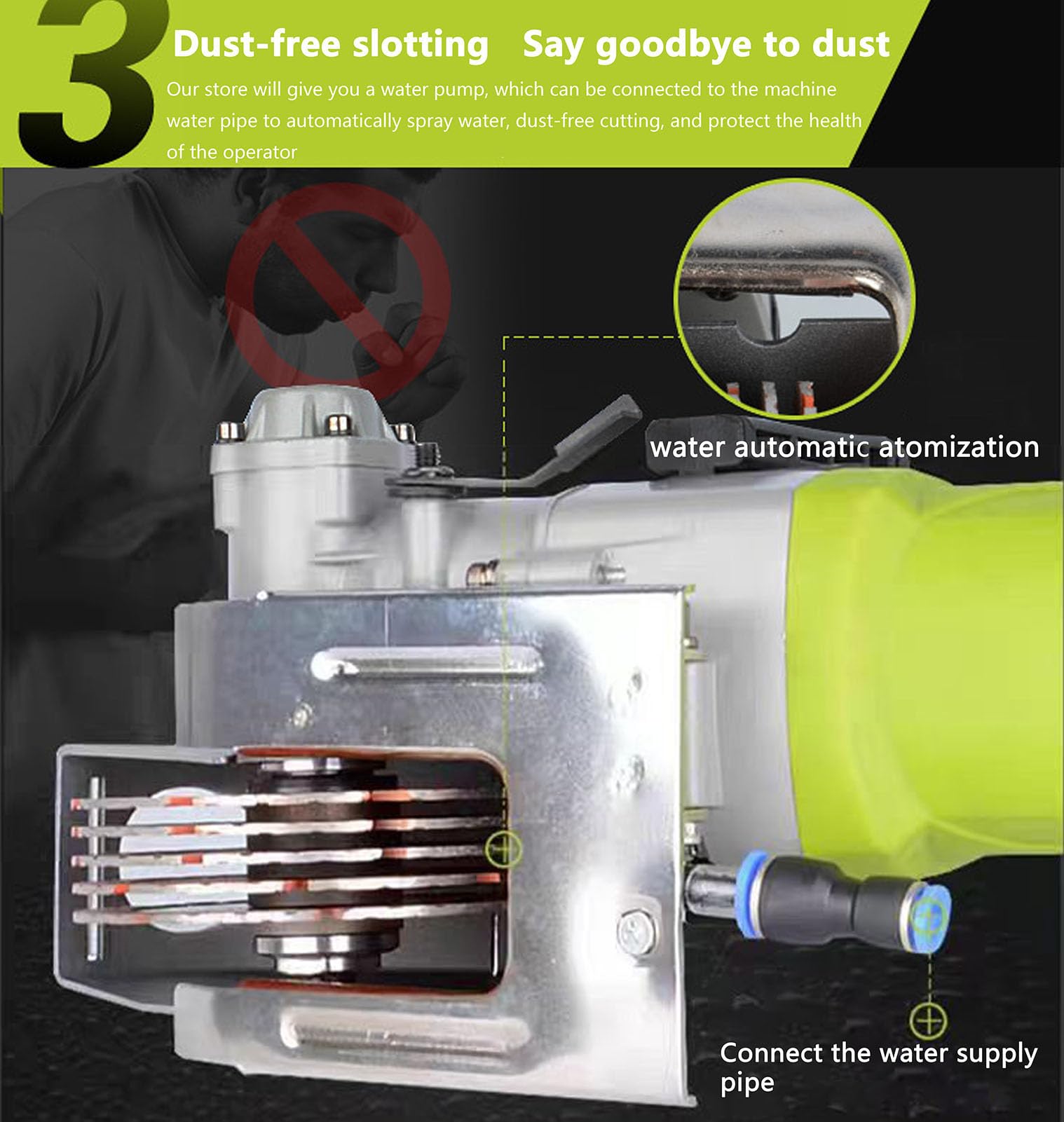 Cortadora De Pared, Máquina Ranuradora De Hormigón Y Ladrillo De 4000w, con 5 Hojas De Sierra, Profundidad Y Ancho De Corte Ajustables, Profundidad De Corte 37mm