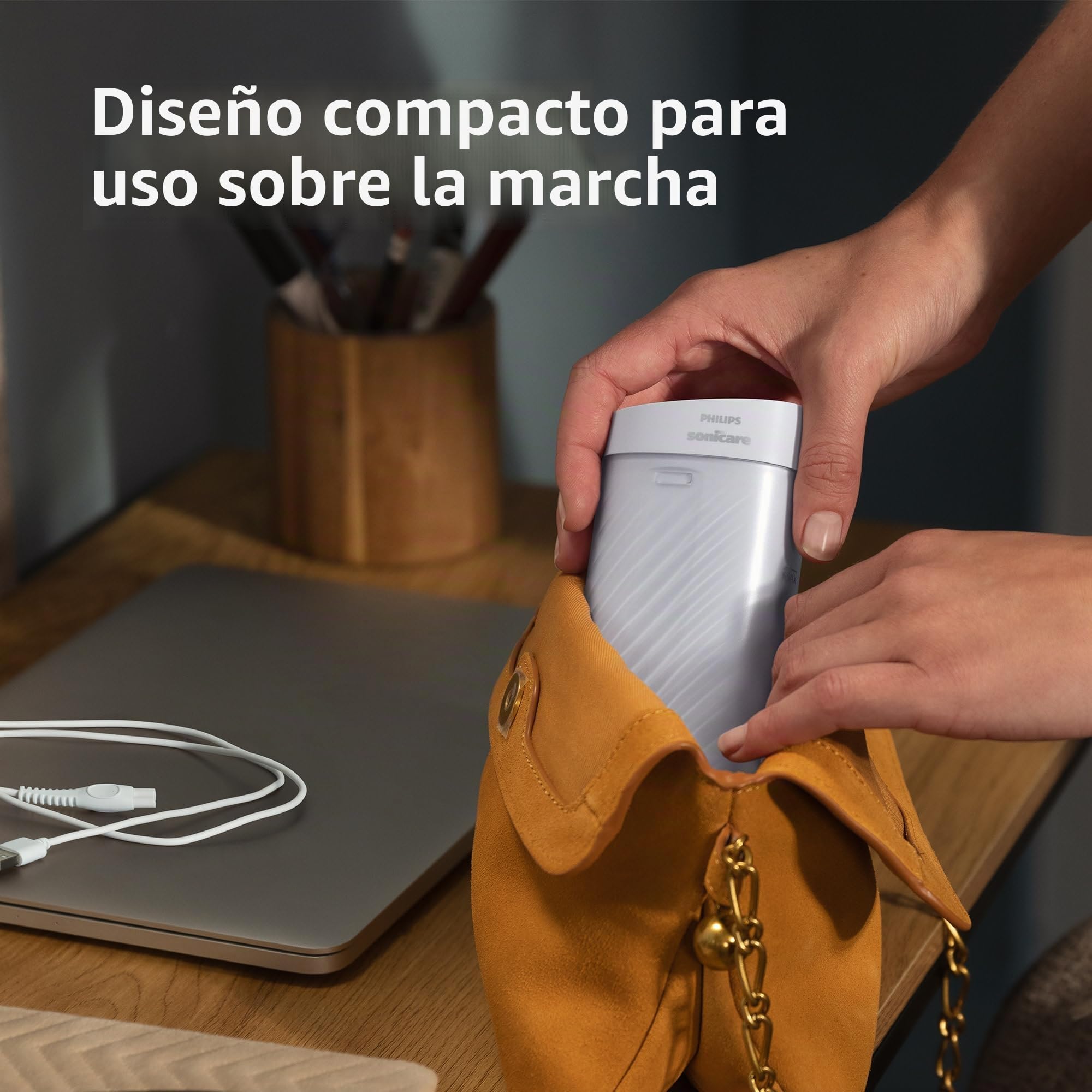 Philips Sonicare Compact Flosser 1000, irrigador dental portátil con 3 modos de hilo dental, irrigador bucal impermeable IPX7, apto para viajes, azul, modelo HX3333/24