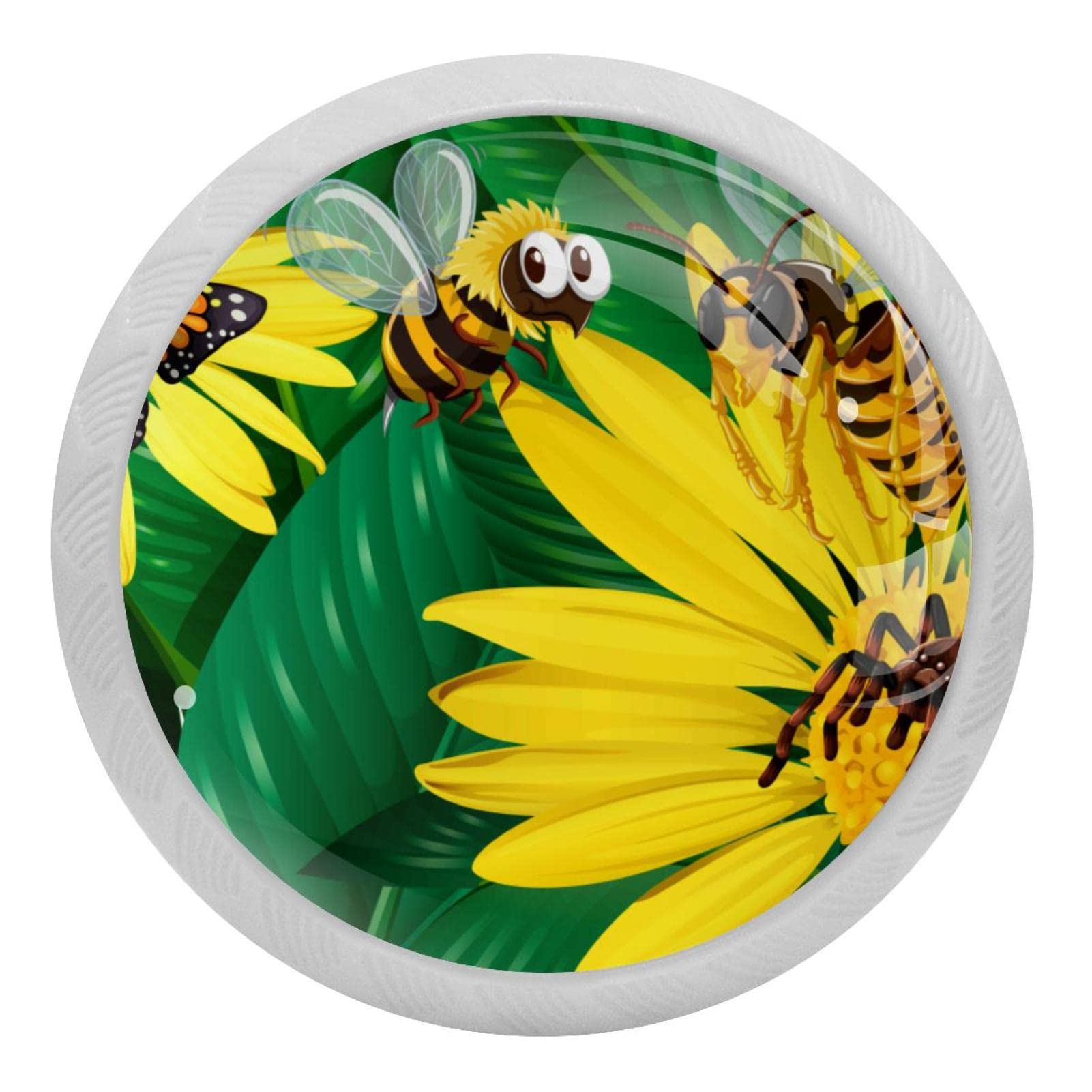 Poignées de tiroir de commode haut de gamme en verre rétro chic et lumineux lot de 4