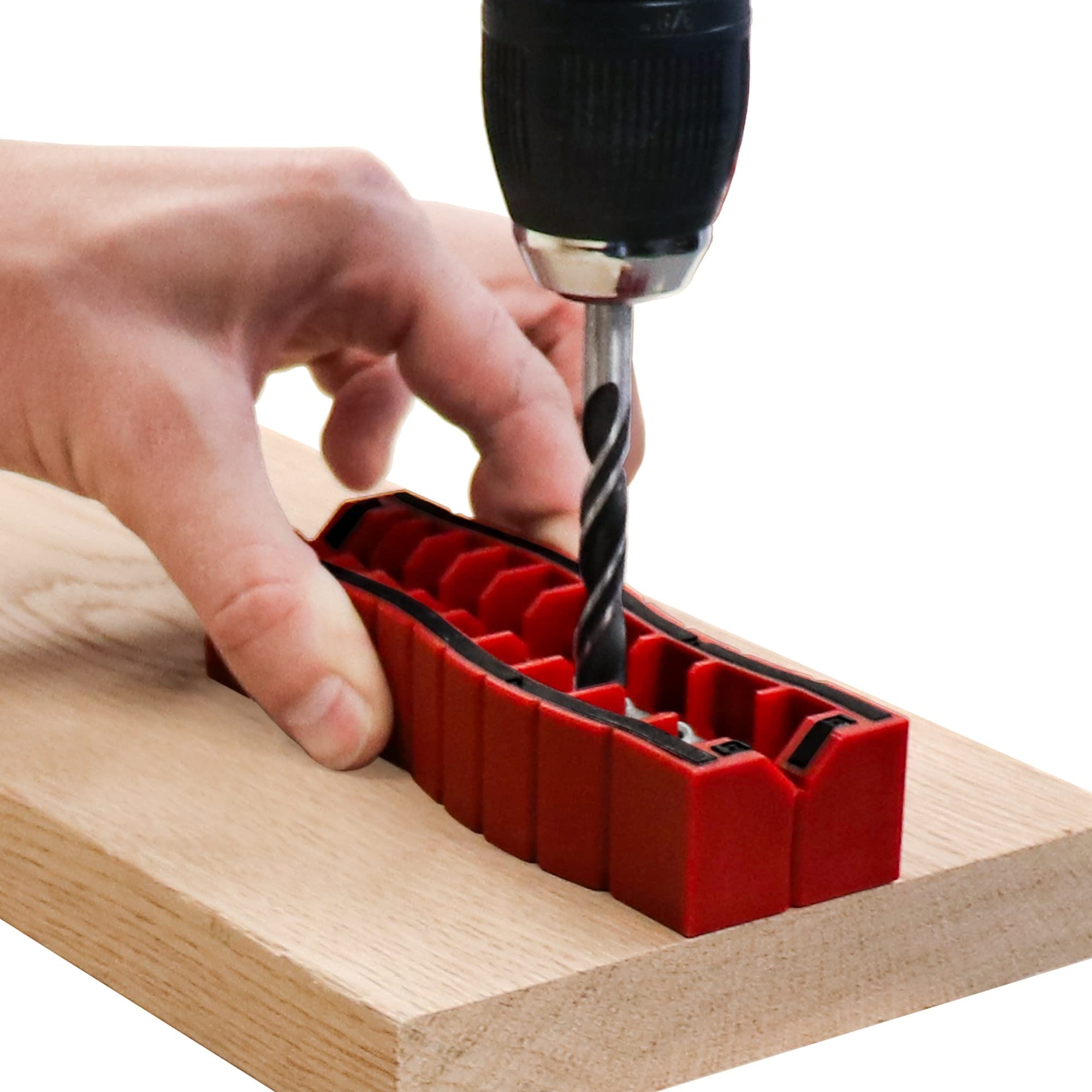 Milescraft 1385 DrillBlock+ Guide de perçage métrique portable, gabarit de perçage avec guides de perçage pour 9 tailles de forets les plus courantes, accessoire pour outil de perçage de précision