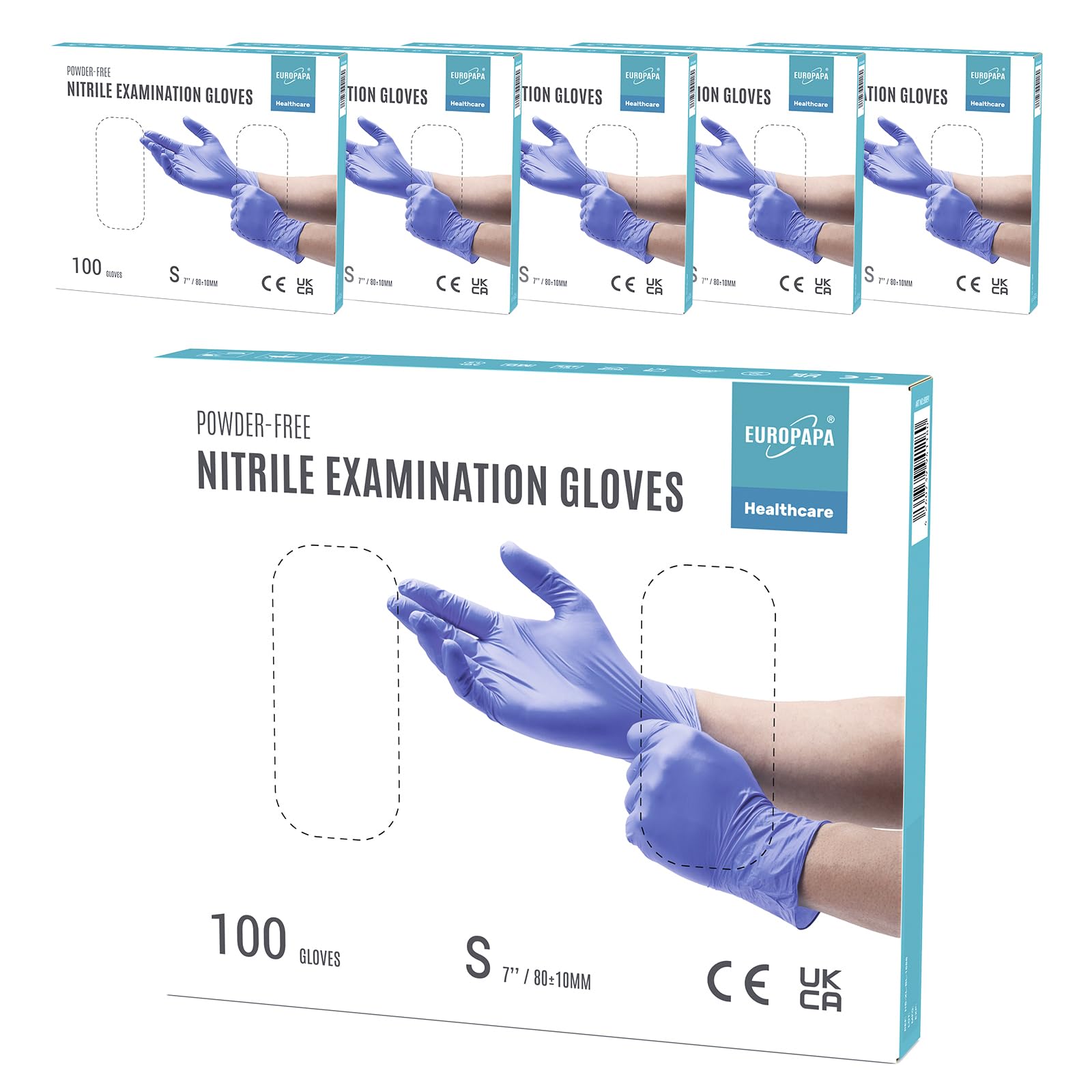 EUROPAPA® Lot De 500 Gants Jetables En Nitrile Non PoudrÉS EN455 EN374 - Sans Latex - Disponibles En Tailles S, M, L Et XL (Violet, S)