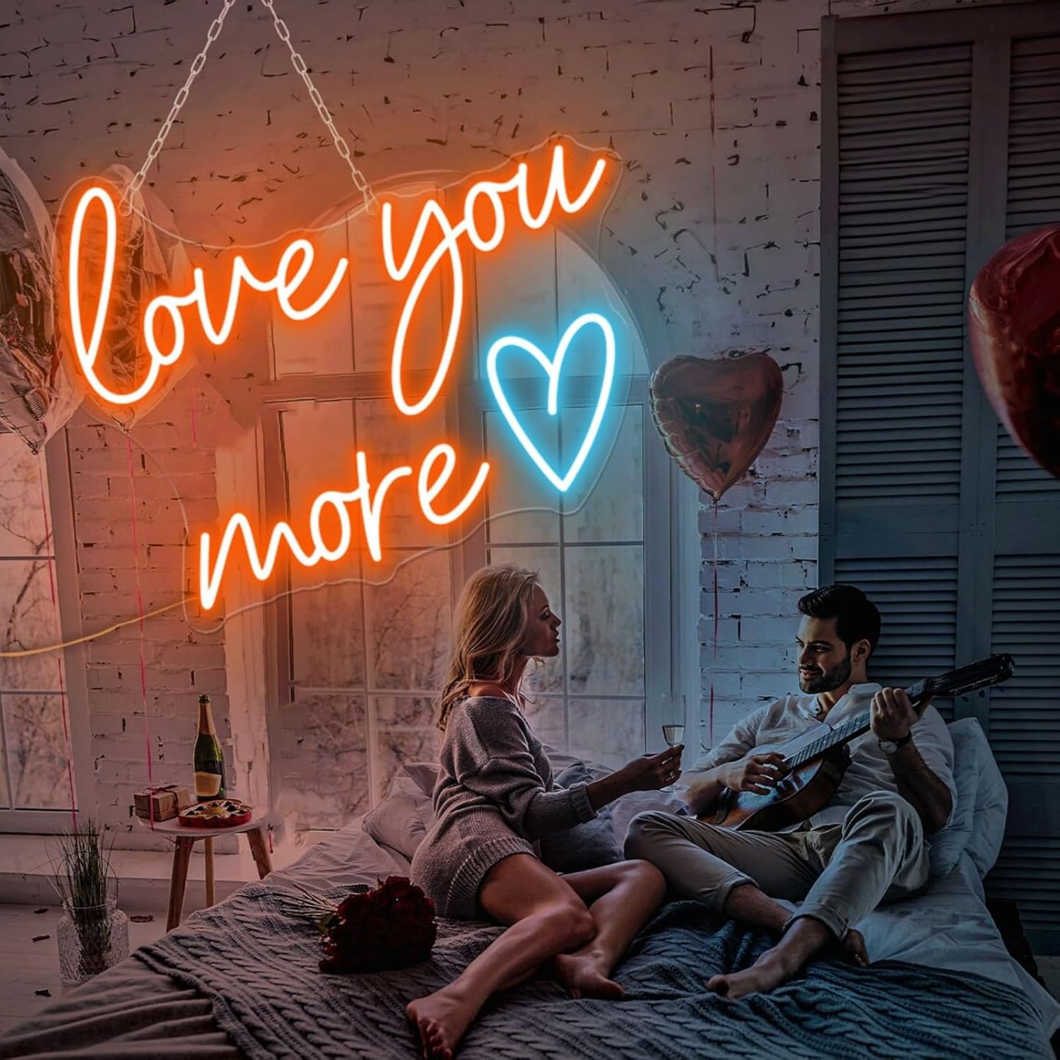 Love you more Neon Sign Wedding Neon Sign Engagement Party Wall Decor LED Wall Art Bedroom Home Decor Lovers Couples Gift Bedroom Valentine's Day Gift