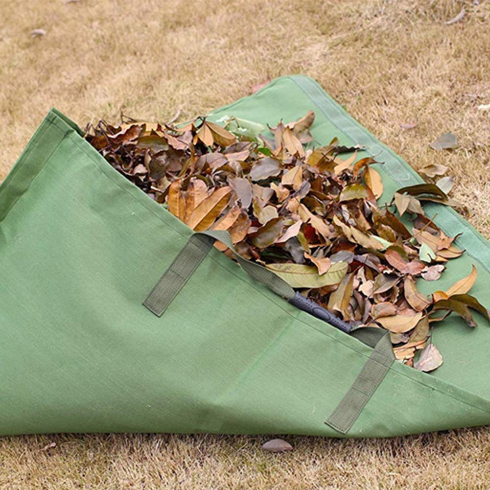 Bolsas de basura de jardín Bolsa de hojas Jardín Césped Recogida yarda Residuos de Lona Contenedor de Lona de Gran Capacidad Bolsa de Basura de Jardinería Tote Heavy Duty