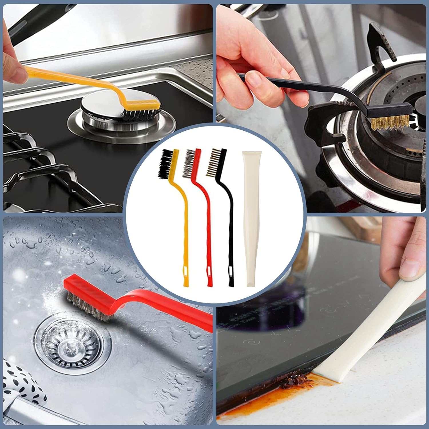 فرش سلكية لسطح الموقد والفرن والأسطح المعدنية (3 قطع). فرشاة تزيل بقع الدهون والأوساخ بشكل فعال. بيجوي بيل انوفيشنز تضفي إشراقة على مطبخك. : Amazon.eg: المنزل والمطبخ