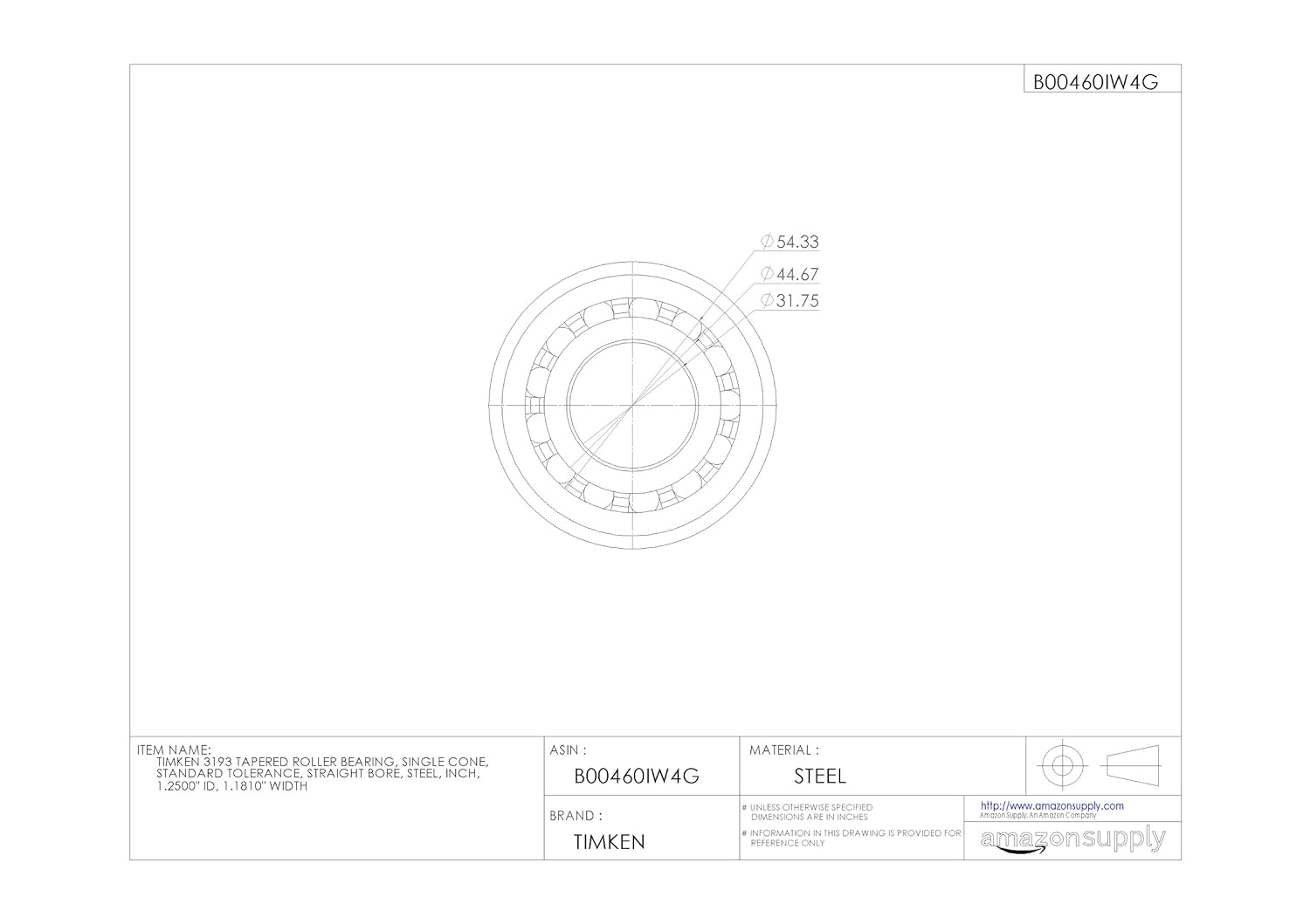 Timken Tapered Roller Bearing Cone - 3193
