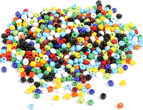 500 cuentas de cristal de poni a granel, cuentas de vidrio de 0.157 pulgadas para pulseras, cuentas de pulsera multicolor para trenzas de cabello,