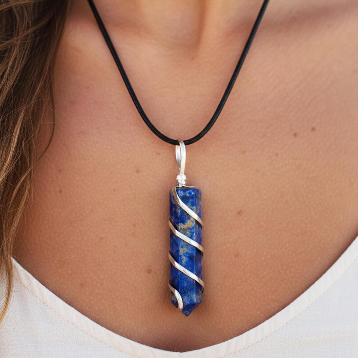 AYANA Sodalite Crystal Healing Necklace - Handmade with Ethically Sourced Sodalite Stone - Balances Throat & Third Eye Chakras, Ideal for Sagittarius, November Birthstone - Women's Spiritual Jewelry - Image 5